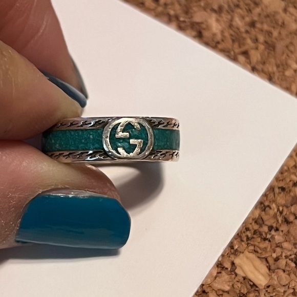GUCCI 925 Silver Interlocking G Ring- Size 11/US 5 3/4 - Picture 12 of 12
